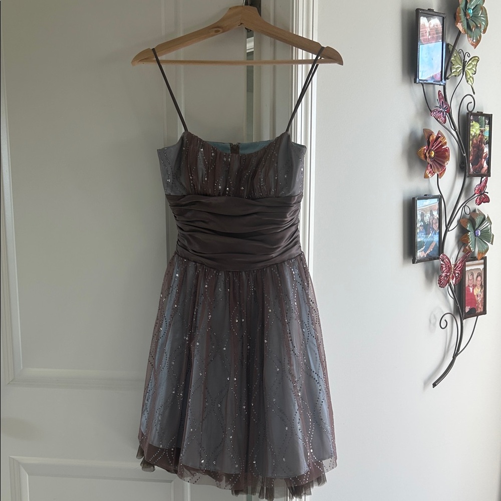 Sparkling Gray Tulle Party Dress